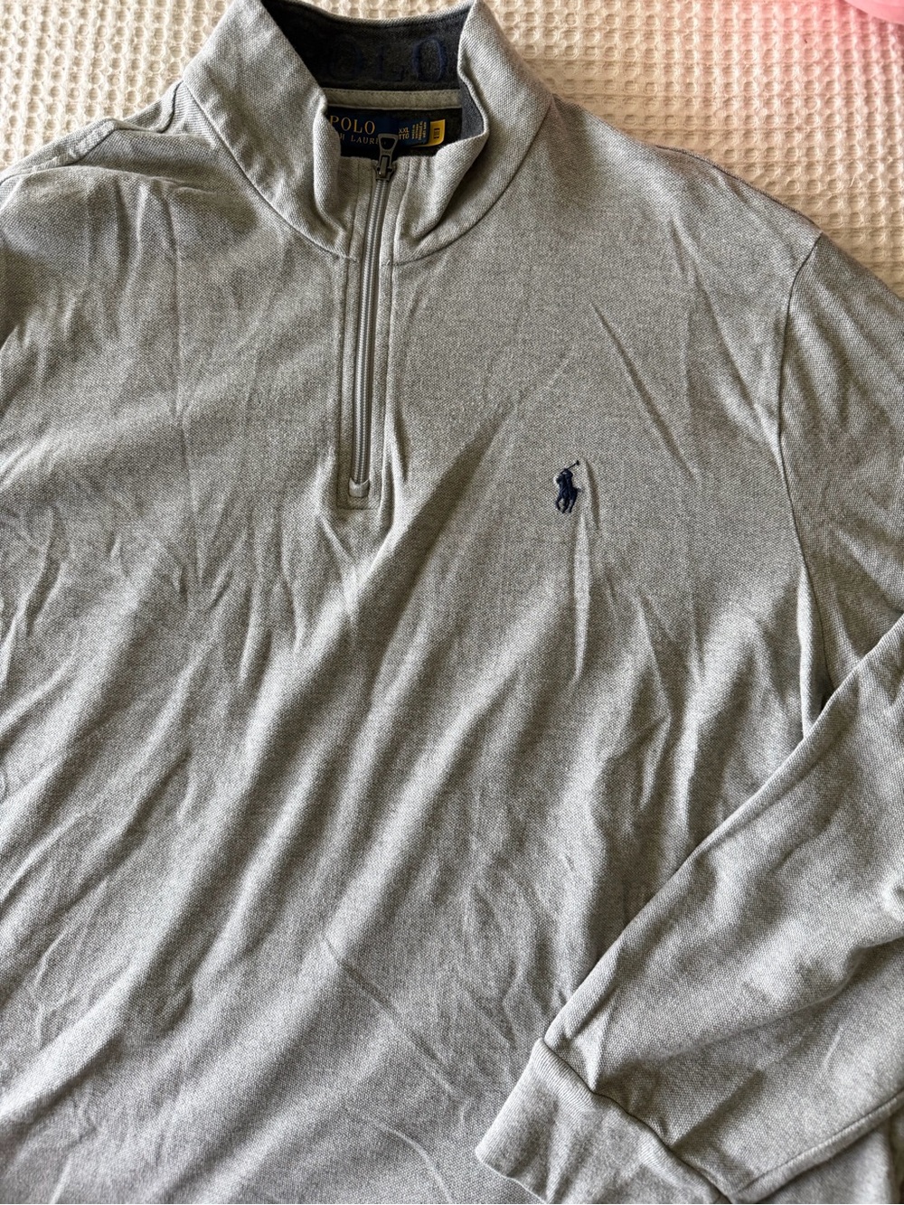 Polo Ralph Lauren Gray 1/4 Zip Long Sleeve Pullover